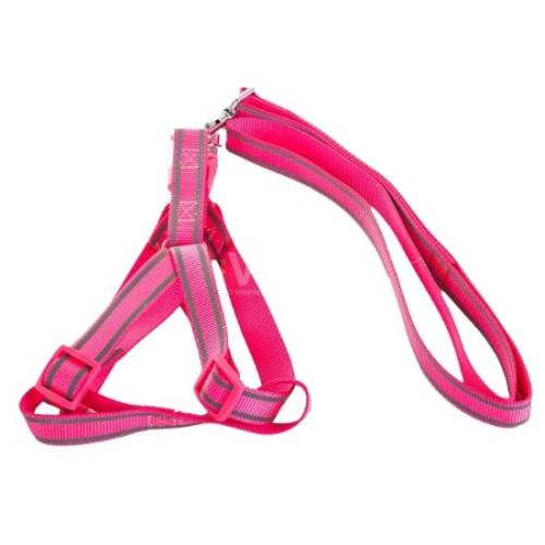 Шлейка для кошек и собак + светоотражающий поводок 2 см